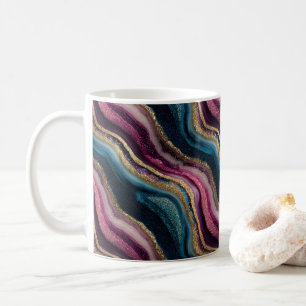 Parties scintillant Agate Cyan rose Café Mug