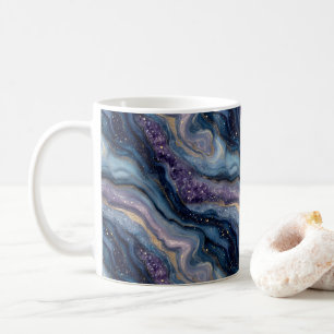 Parties scintillant Agate Purple Blue Café Mug