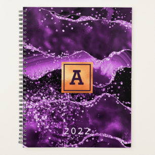 Parties scintillant agate violet nom de marbre ros