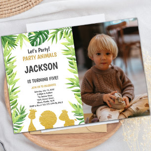 Parties scintillant Animaux de bois Invitations av