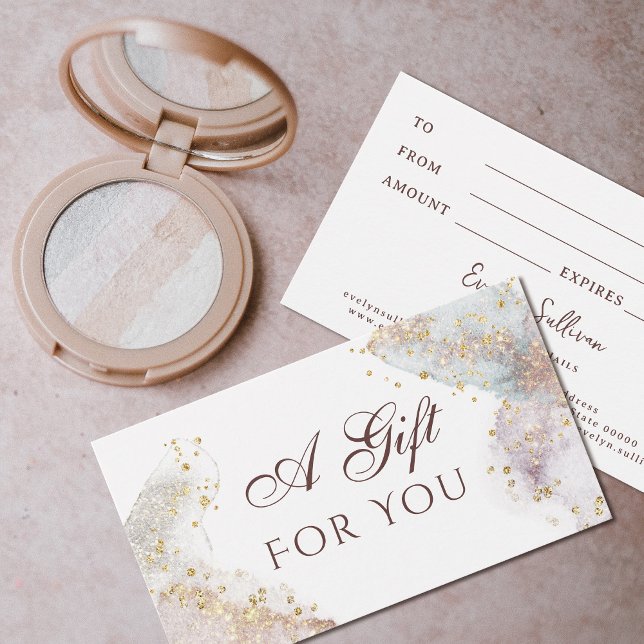 Parties scintillant aquarelle formes carte cadeau (Créateur téléchargé)