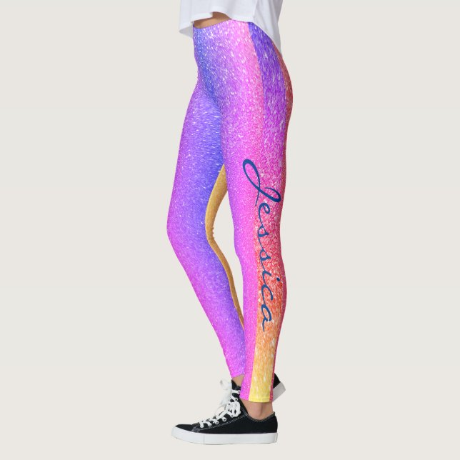 Parties scintillant arc-en-ciel coloré Leggings sp (Gauche)