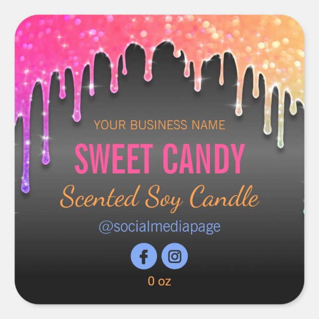 Parties scintillant arc-en-ciel sur le Étiquette d (Devant)