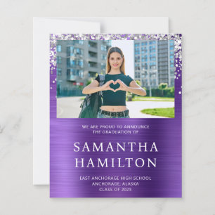 Parties scintillant Argent Amethyst Photo Invitati