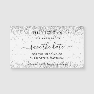 Parties scintillant argent blanc mariage enregistr