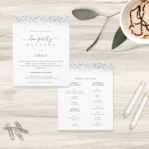 Parties scintillant argent budget Hen Weekend Itin