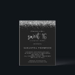 Parties scintillant argent budget Sweet 16 Black I<br><div class="desc">Budget Silver Parties scintillant Sweet 16 Black Invitation. Un prix économique PETIT 4, 5 po x 5, 6 po alternatif. Disponible dans un STOCK CARTE SEMI GLOSS 110 lb qui est l'option par défaut (recommandé pour les invitations), OU un STOCK PAPIER THINNER SATIN FINISH 80 lb (idéal pour les boîtiers)....</div>
