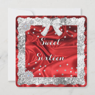 Parties scintillant Argent, Invitation Sweet sixte