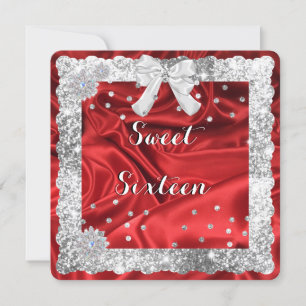 Parties scintillant Argent, Invitation Sweet sixte