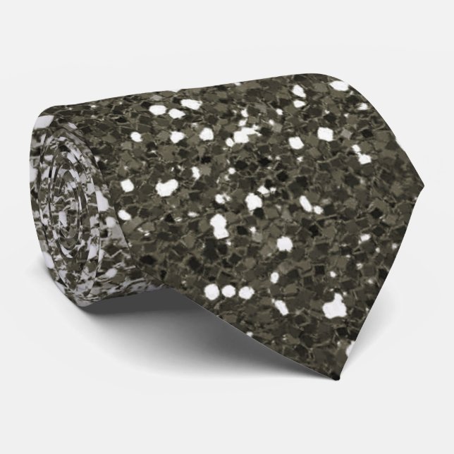 Parties scintillant Argent Ombre Éclairer Cravate  (Roulé)