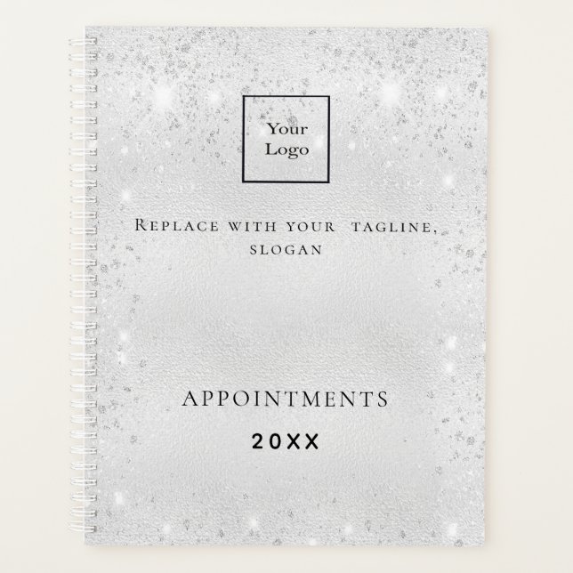 Parties scintillant argent poussière QR code logo  (Devant)