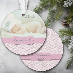 Parties scintillant Argent rose Faux Bébé 1ère pho