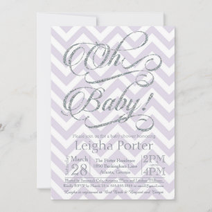 Parties scintillant Baby shower Invitation Argent 
