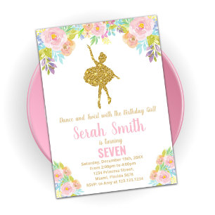 Parties scintillant Ballerina Invitations d'annive