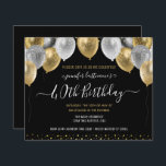 Parties scintillant Ballons 40e Anniversaire Fête<br><div class="desc">Ballons élégants en faux argent et en parties scintillant d'or sur la bordure supérieure. Tout le texte est ajustable et facile à changer pour vos besoins de partie. Grand élégant enregistrer la date anniversaire conception modèle de fête. chaque année,  l'âge peut être changé</div>