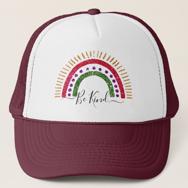 Parties scintillant Be Kind Rainbow Casquette Rain (Devant)
