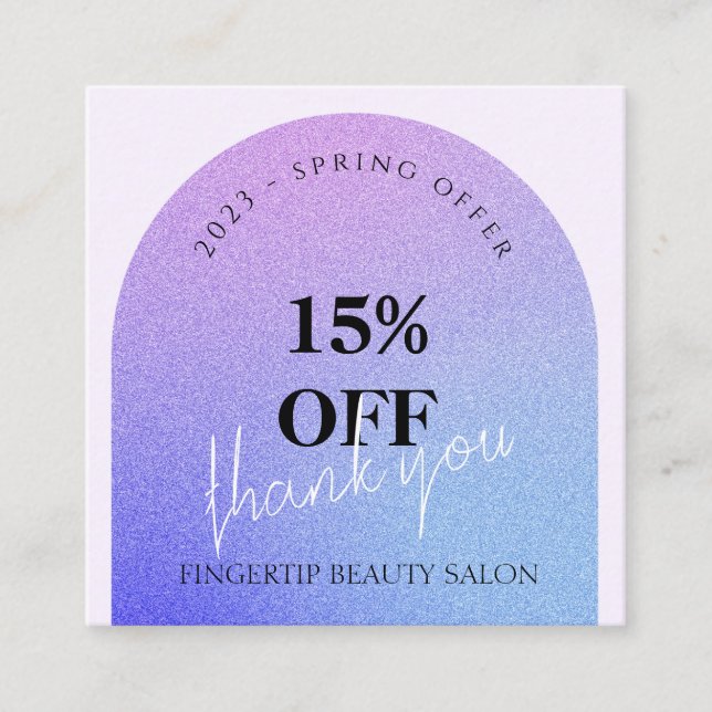 Parties scintillant Beauté Nail Salon Promo Carte  (Devant)