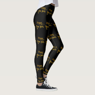 Parties scintillant Black & Gold Joyeux Leggings d