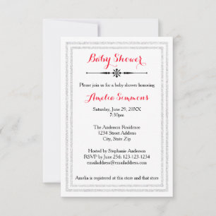 Parties scintillant blanche - Invitation de Baby s