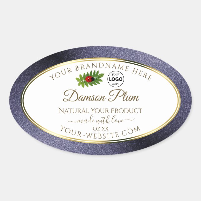 Parties scintillant Bleu Blanc Or Étiquette de pro (Devant)