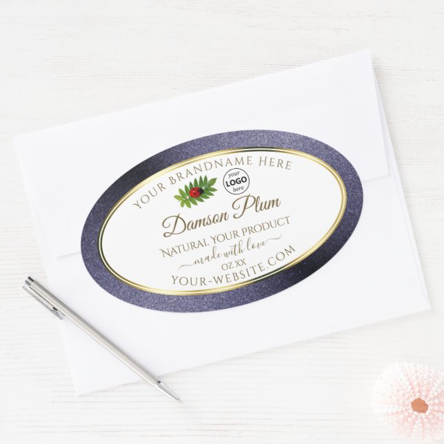 Parties scintillant Bleu Blanc Or Étiquette de pro (Enveloppe)