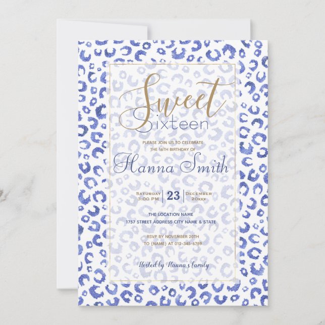 Parties scintillant bleu blanc Poster de animal lé (Devant)