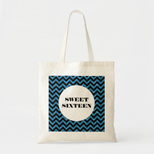 Parties scintillant bleu Chevron Sweet 16 Sac four