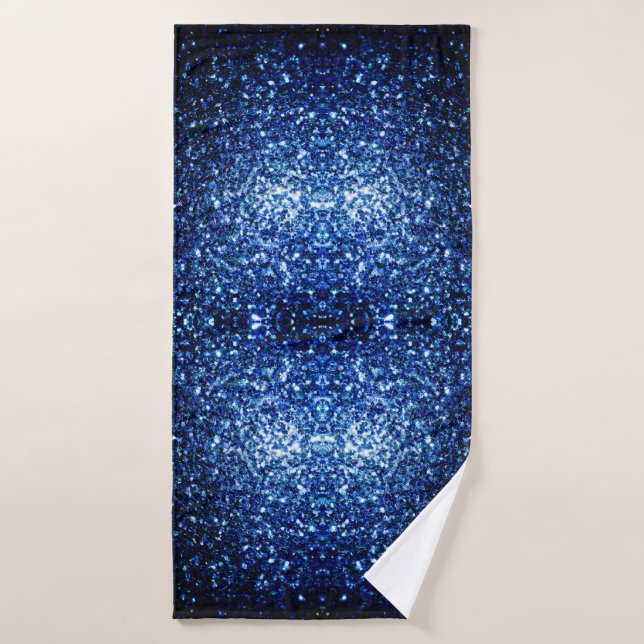 Parties scintillant bleu foncé scintille (Serviette de bain)