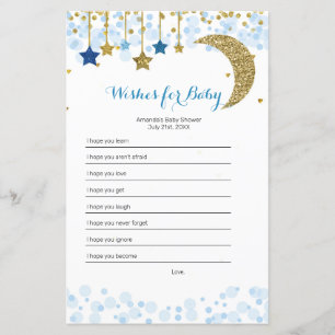 Parties scintillant bleu lune Aquarelle Voeux pour