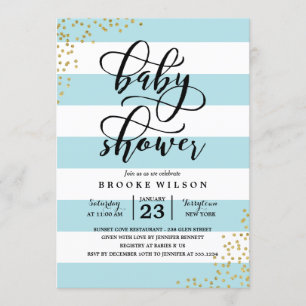 Parties scintillant Bleu points Invitation Baby s
