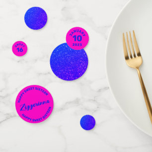 Parties scintillant bleu rose profond Confetti d'a
