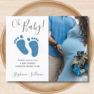 Parties scintillant bleue budget Pieds Baby shower
