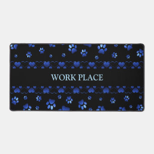 Parties scintillant bleue chien patte motif, Monog
