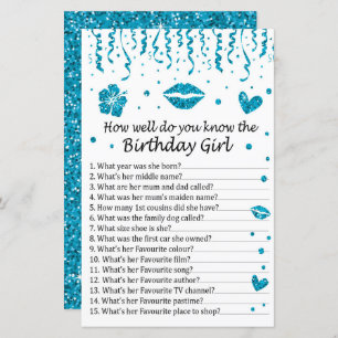 Parties scintillant Bleue Connaissez-vous bien l'a