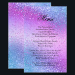 Parties scintillant bleue et rose classique - Menu<br><div class="desc">Menu. Parties scintillant moderne de mariage bleu et rose prêt pour vous à personnaliser. Produits correspondants disponibles - 📌 Si vous avez besoin d'une personnalisation plus poussée, cliquez sur la zone "Cliquez pour Customiser plus loin" ou "Customiser ou modifier la conception" et utilisez notre outil de conception pour redimensionner, faire...</div>