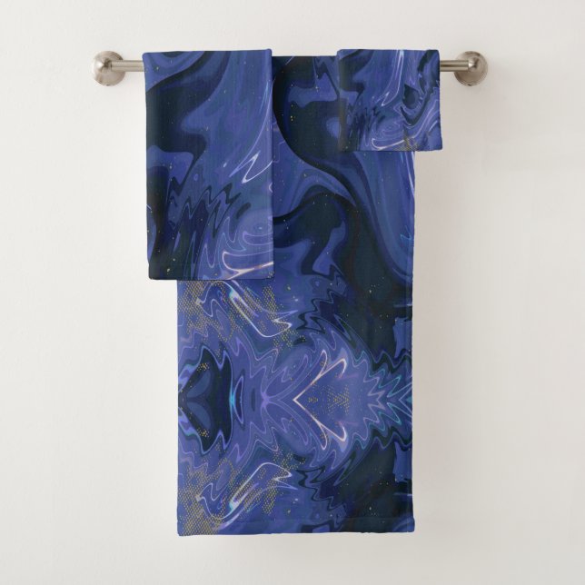 Parties scintillant bleue Galaxy Swirl Abstrait Mo (En situation)