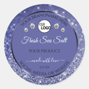 Parties scintillant bleue glamour Étiquette Logo D