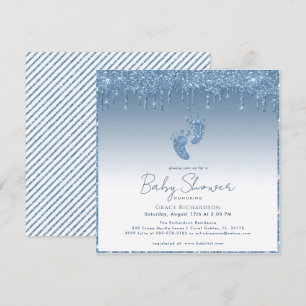 Parties scintillant bleue Invitation Baby shower a