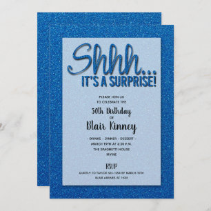 Parties scintillant Bleue SURPRISE Invitations d'a