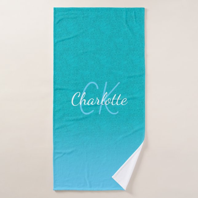 parties scintillant bleue turquoise aqua vert mer  (Serviette de bain)