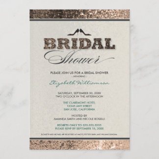 Parties scintillant Bling Bridal Shower Invitation