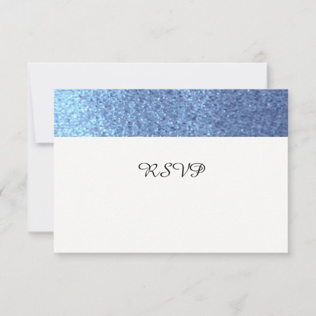 Parties scintillant Blue Faux RSVP (Devant)