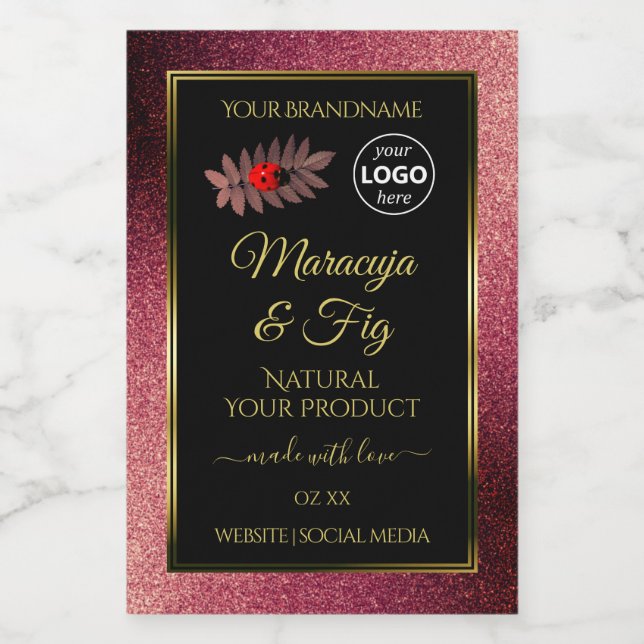 Parties scintillant Bourgogne Noir Étiquettes Lady (Étiquettes simples)