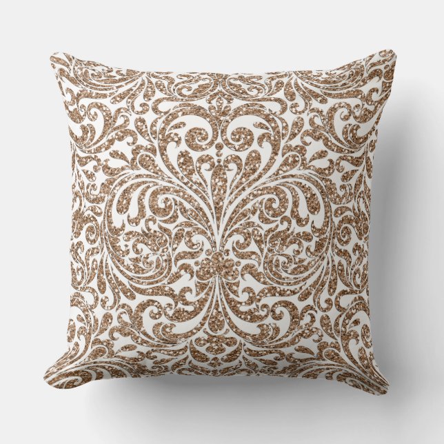 Parties scintillant Brown clair Coussin réversible (Recto)