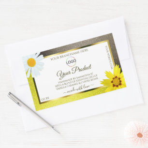 Parties scintillant Brown Jaune Étiquettes de prod