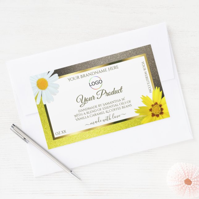 Parties scintillant Brown Jaune Étiquettes de prod (Enveloppe)