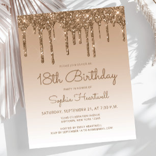 Parties scintillant Budget Drip Gold 18e fête d'an