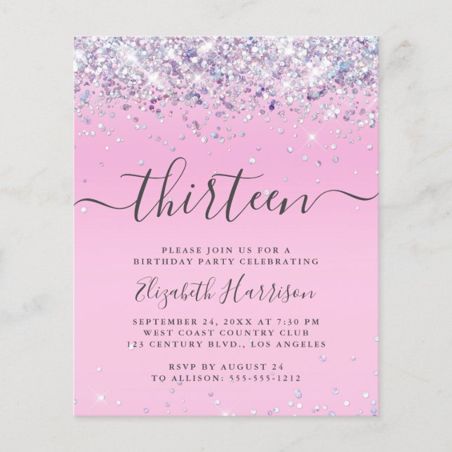 Parties scintillant budgétaire 13e anniversaire de (Devant)