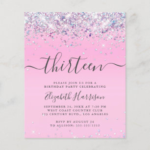 Parties scintillant budgétaire 13e anniversaire de