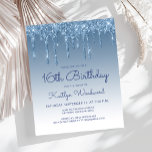 Parties scintillant budgétaire Drip Blue 16th Birt<br><div class="desc">Cette invitation branchée à 16e anniversaire présente une bordure brillante bleue imitant la parties scintillant et un arrière - plan bleu sombre. Les mots "16e anniversaire" et le nom de l'invité d'honneur apparaissent dans un script décontracté en bleu manuscrit, le reste du texte personnalisable en bleu sans serif. La même...</div>
